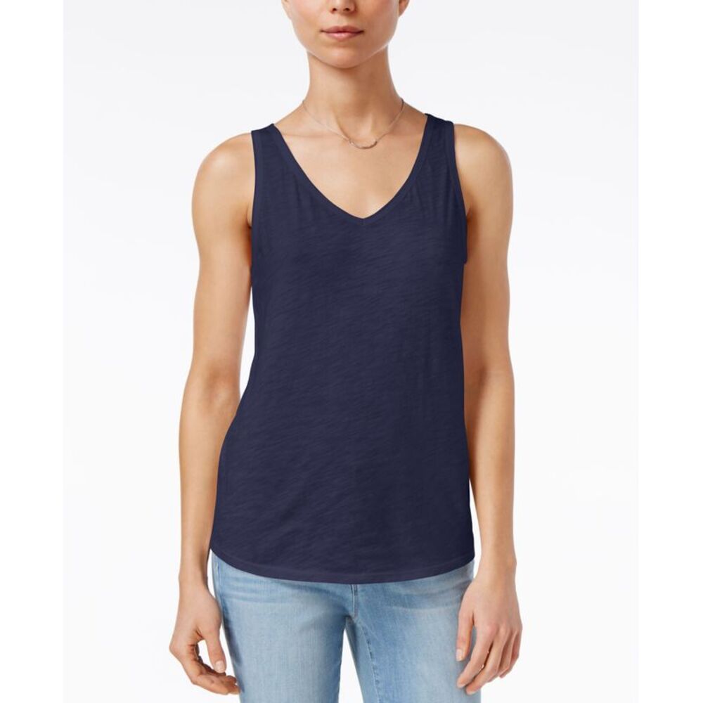 Maison Jules Cotton V Neck Tank Top